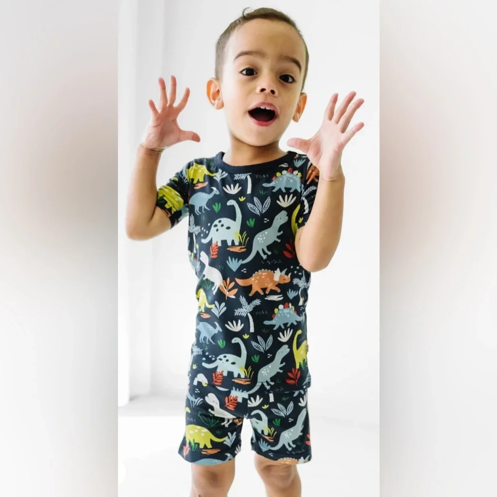 Little Sleepies Jurassic Jungle Two-Piece Pajama Set - Picture 1 of 8